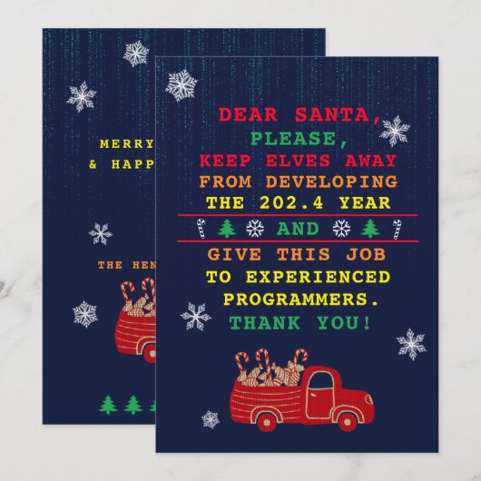 Grappige Computer Technologie Programmeur Kerstmis Feestdagenkaart (Voorkant / Achterkant)