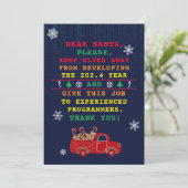 Grappige Computer Technologie Programmeur Kerstmis Feestdagenkaart (Staand voorkant)