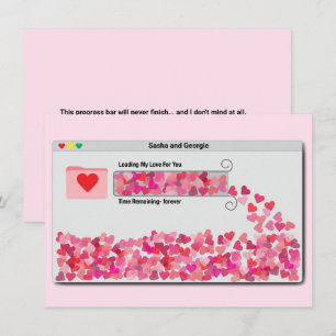 Grappige computer venster voortgangsbalk liefde la feestdagenkaart