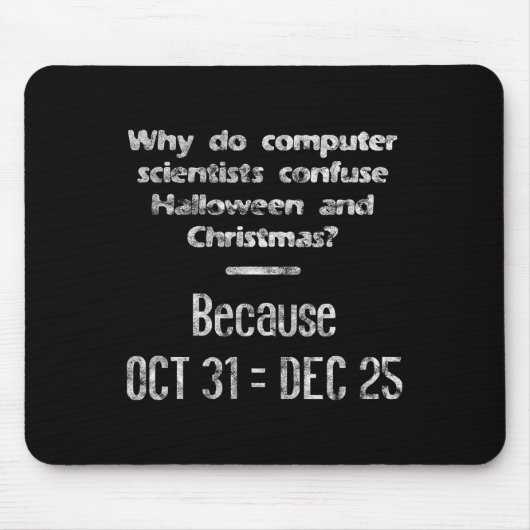 Grappige Computer Wetenschapper Halloween Kerst Ne Muismat (Voorkant)