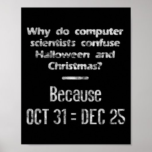 Grappige Computer Wetenschapper Halloween Kerst Ne Poster (Voorkant)
