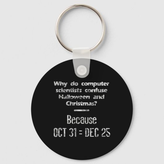 Grappige Computer Wetenschapper Halloween Kerst Ne Sleutelhanger (Voorkant)