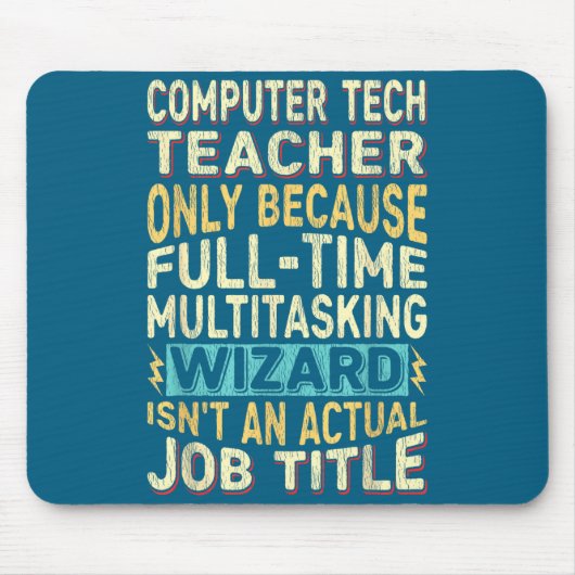 Grappige computertechnologie leraar multitasking t muismat (Voorkant)