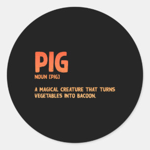 Grappige con art voor mannen vrouwen barbecue vark ronde sticker