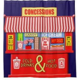 Grappige concessies staan voedsel en Drinken Douchegordijn