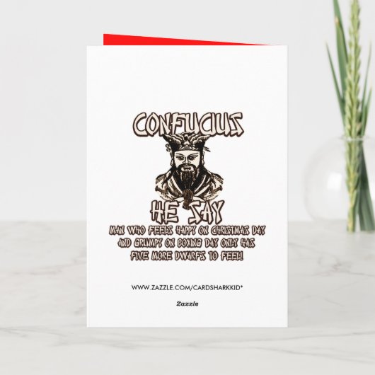 Grappige Confucius kerst Feestdagen Kaart (Achterkant)