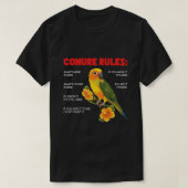 Grappige Conure Regels Conure Eigenaar Birding T-shirt (Design voorkant)