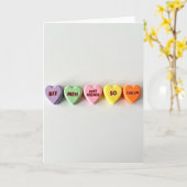 Grappige Conversation Hearts Kaart (Gele Bloem)