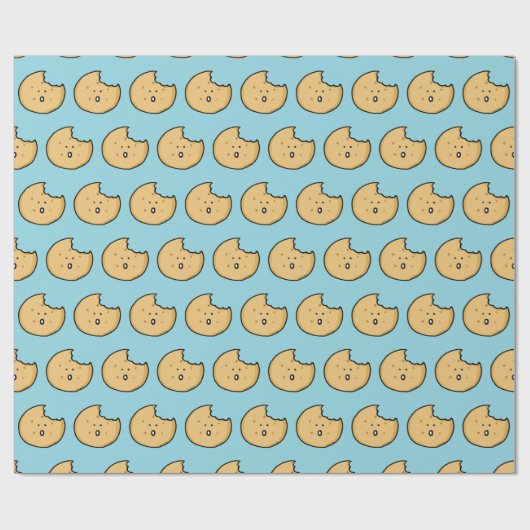 Grappige Cookie Cartoon met Bite Cadeaupapier (Vlak)