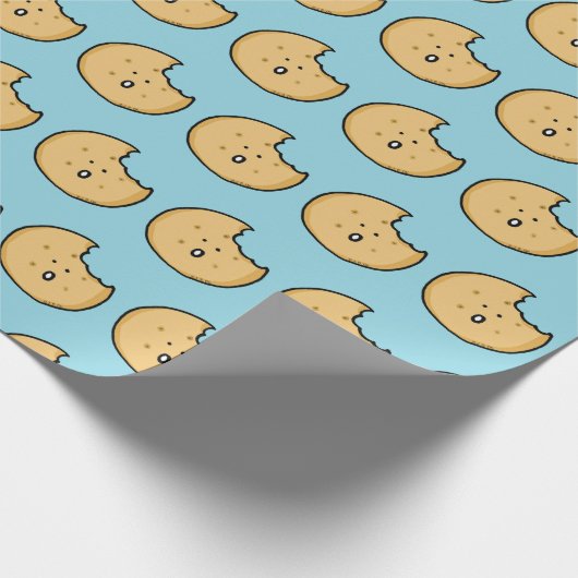 Grappige Cookie Cartoon met Bite Cadeaupapier (Hoek)