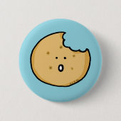 Grappige Cookie Cartoon met Bite Ronde Button 5,7 Cm (Voorkant)