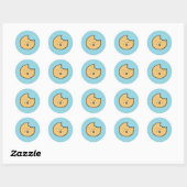 Grappige Cookie Cartoon met Bite Ronde Sticker (Vel)