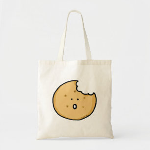 Grappige Cookie Cartoon met Bite Tote Bag