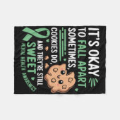 Grappige Cookie Mental Health Awareness  Fleece Deken (Voorkant (Horizontaal))
