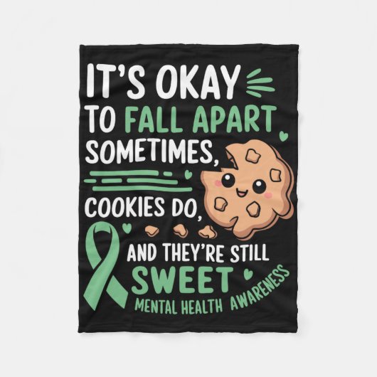 Grappige Cookie Mental Health Awareness  Fleece Deken (Voorkant)
