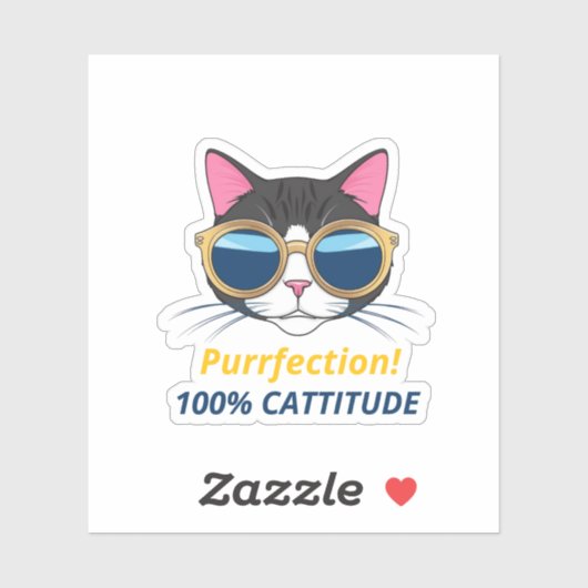 Grappige Cool Cat Purfection Sticker (Vel)