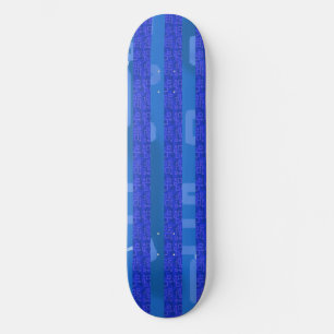 Grappige Cool Chic Blue geometrische strepen Persoonlijk Skateboard