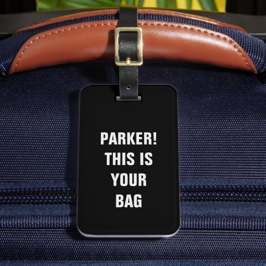 Grappige Cool Minimalist Typography Aangepaste naa Bagagelabel (Voorkant Insitu 2)