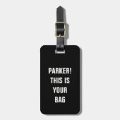 Grappige Cool Minimalist Typography Aangepaste naa Bagagelabel (Voorkant verticaal)