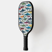 Grappige Cool Shark Print Abstract Pickleball Paddle (Links)