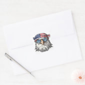 Grappige, coole Amerikaanse arend Vierkante Sticker (Envelop)