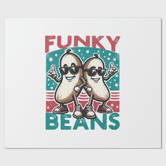 Grappige Coole Bonen Cadeaupapier (Vlak)