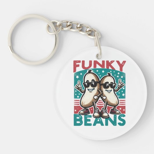 Grappige Coole Bonen Sleutelhanger (Voorkant)