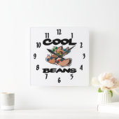 grappige coole bonen vierkante klok (Huis)