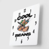 grappige coole bonen vierkante klok (Hoek)