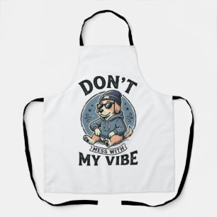 Grappige Coole Hond Vibe Vintage Vector T-Shirt On Schort