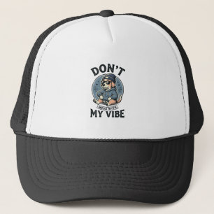 Grappige Coole Hond Vibe Vintage Vector T-Shirt On Trucker Pet