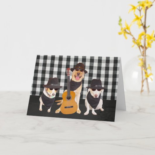 Grappige coole honden kaart (Gele Bloem)