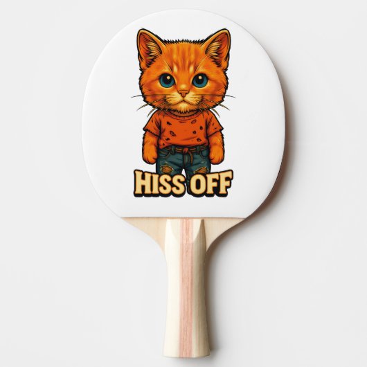 Grappige Coole Katten Citat Tee Tafeltennisbatje (Voorkant)