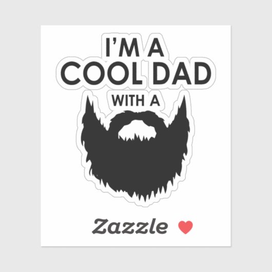 Grappige coole papa baard woorden sticker (Vel)