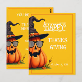 GRAPPIGE COOLE POMPOEN AARDIGE GELUKKIGE THANKSGIV BRIEFKAART
