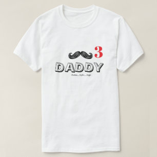 Grappige coole snor custom daddy & Kinder Namen T-shirt