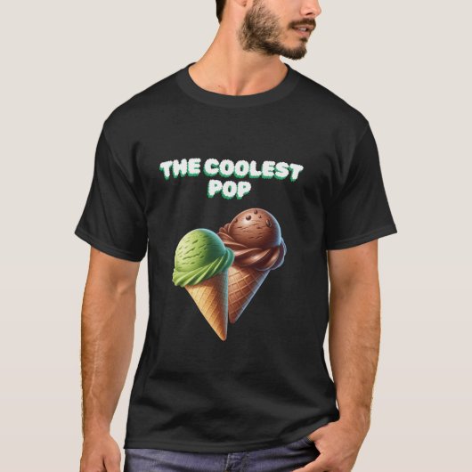 Grappige Coolest Pop Pop Ice Cream T Shirt (Voorkant)
