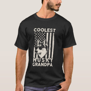 Grappige Coolste Husky Opa Vintage Amerikaanse Vla T-shirt