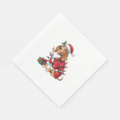 Grappige Coonhound Kerstverlichting Santa Coonhoun Servet (Hoek)