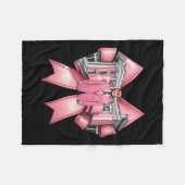 Grappige Coquette Bow Trump Roze Hart Valentijn Fleece Deken (Voorkant (Horizontaal))
