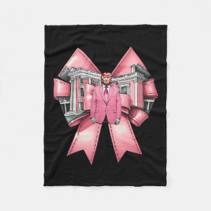 Grappige Coquette Bow Trump Roze Hart Valentijn Fleece Deken