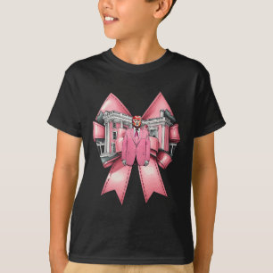 Grappige Coquette Strik Trompet Roze Hart Valentij T-shirt