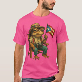 Grappige Coqui Kikker Puerto Rico Vlag aino Boricu T-shirt