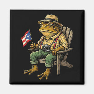 Grappige coqui kikker puerto rico vlag taino boric magneet