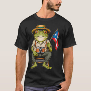 Grappige Coqui Kikker Puerto Rico Vlag Taino Boric T-shirt