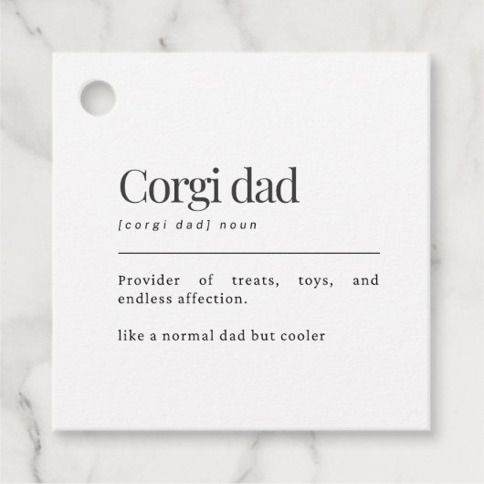 Grappige Corgi-definitie Corgi-vader verjaardagsca Bedankjes Labels (Voorkant)