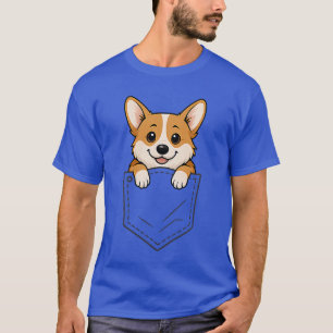 Grappige Corgi die in Zak gluurt Dieren Hondenlief T-shirt