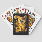 Grappige Corgi die naar de Maan huilt Pokerkaarten (Achterkant)