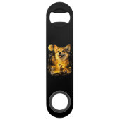 Grappige Corgi die naar de Maan huilt Speed Flessenopener (Achterkant)