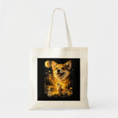 Grappige Corgi die naar de Maan huilt Tote Bag (Voorkant)